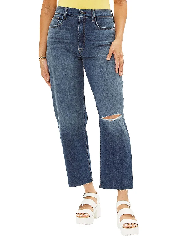 Women's Evening Outfit Kass Womens High-Rise Ankle Straight Leg Jeans