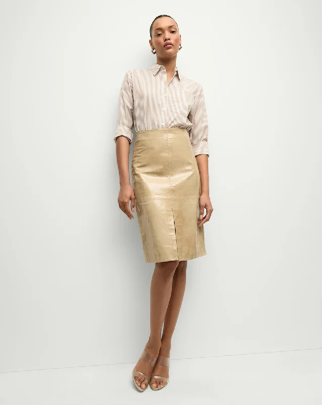 Women's Classic Outfit Anderson Coated Leather Skirt