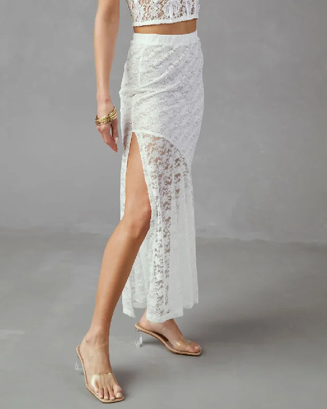 Women's High-Fashion Outfit Yours Truly Lace Maxi Skirt