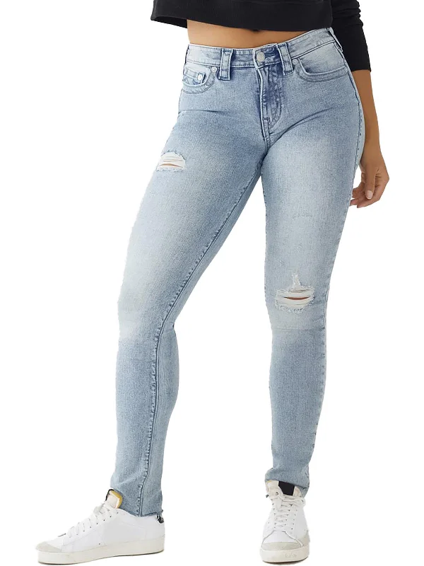 Women's Luxury Apparel Stella Womens Mid-Rise Destroyed Skinny Jeans