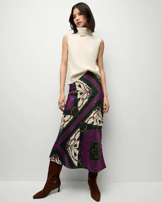 Women's Layered Outfit Clover Stretch-Silk Skirt