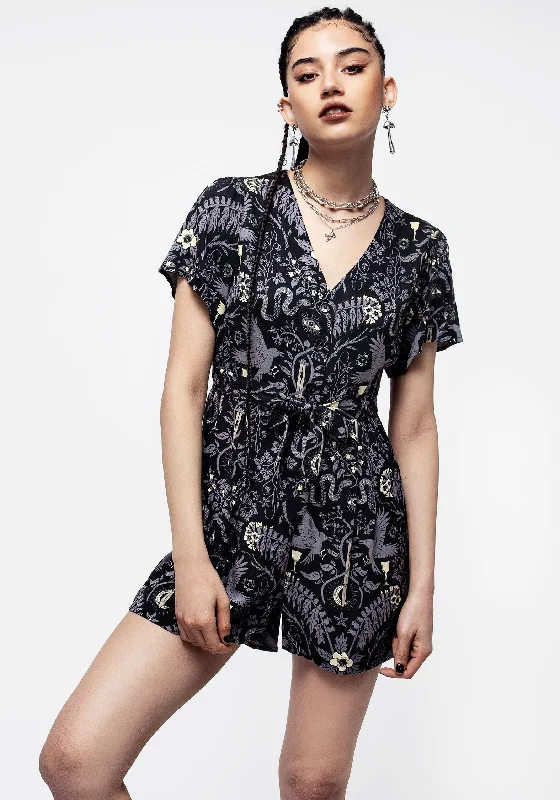 Women Online Clothing Boutiques Hecate's Garden Button Up Playsuit