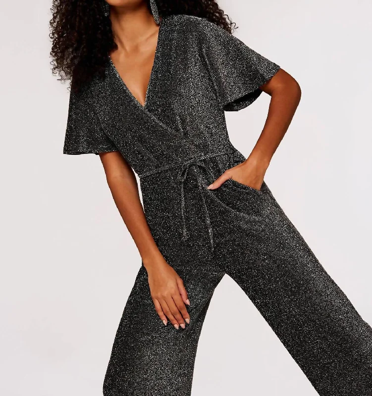 Women's Evening Clothes Silver Lurex Jumpsuit