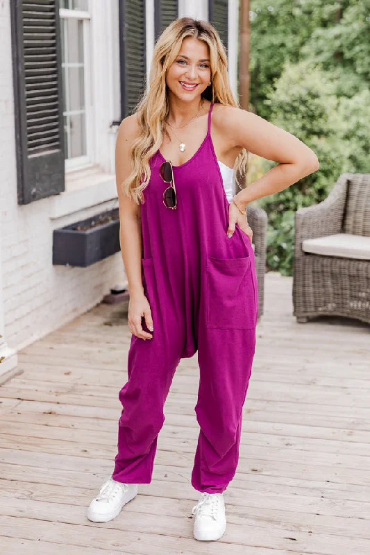 Women's Evening Clothes Day In The Life Magenta Jumpsuit FINAL SALE