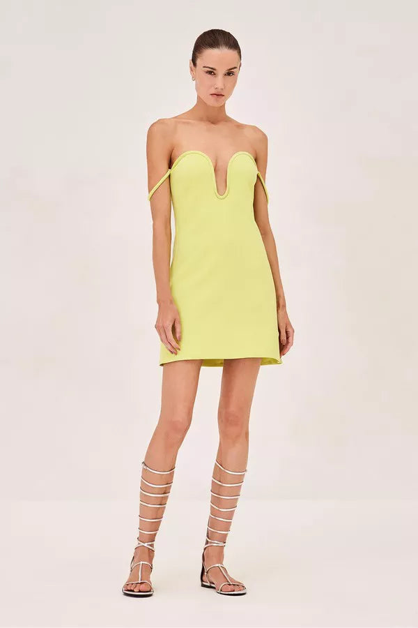 Chic Style, Always In Vogue Brant Dress - Chartreuse