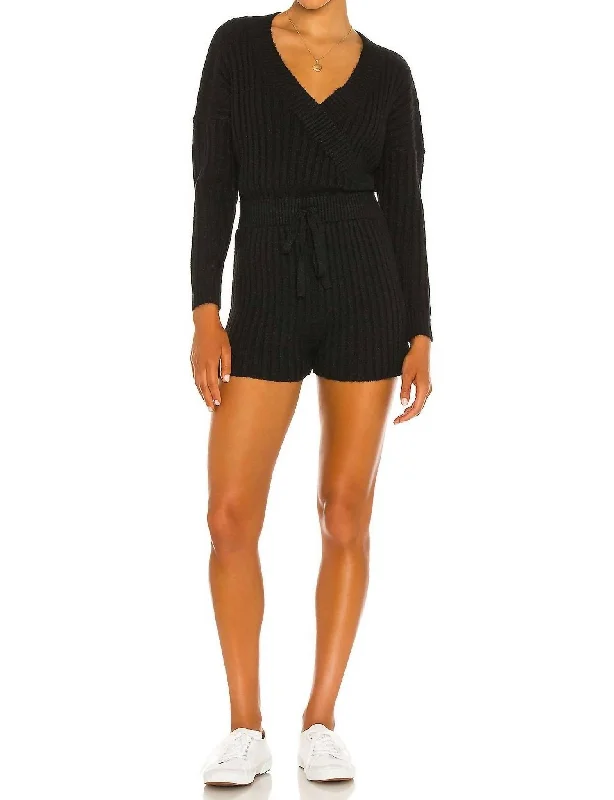 Women's Cozy Clothes Acacia Knit Romper In Black