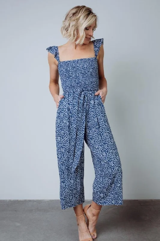 Plus Size Women Wear Hadley Smocked Jumpsuit | Navy