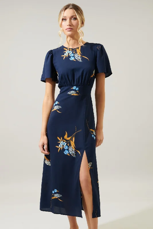 Casual Style for Busy Women Dusk Bloom Floral Midi Dress