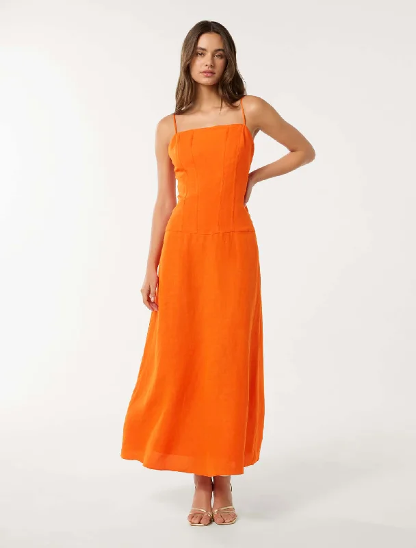 Stylish Clothes For Women Flora Drop Waist Maxi Dress