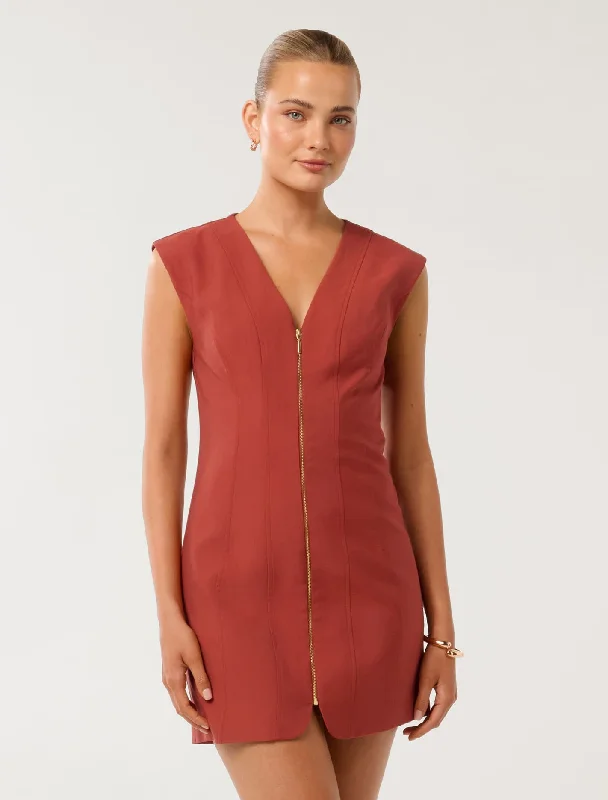 Holiday Gift Guide Sale Hannah Zip Front Mini Dress