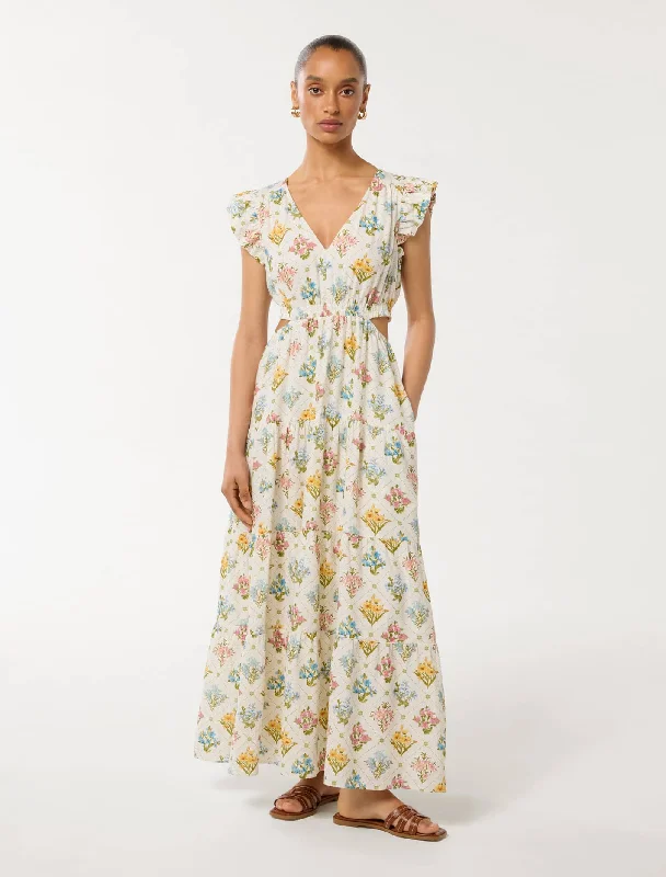 Early Bird Offer Isabel Petite Waist Cutout Maxi Dress