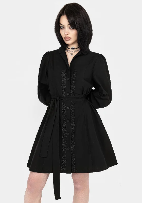 Casual Apparel For Women Letavia Embroidered Mini Shirt Dress