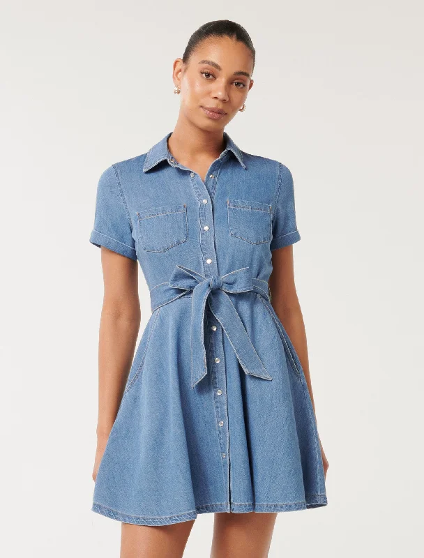 Best Online Women's Boutiques Megan Denim Shirt Dress