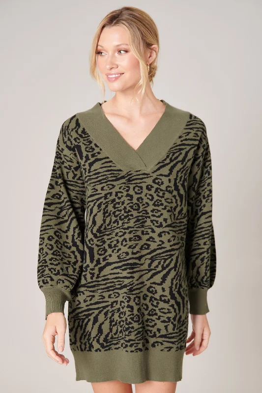 Women's Clothing for Every Occasion Mojave Animal Print Sweater Dress