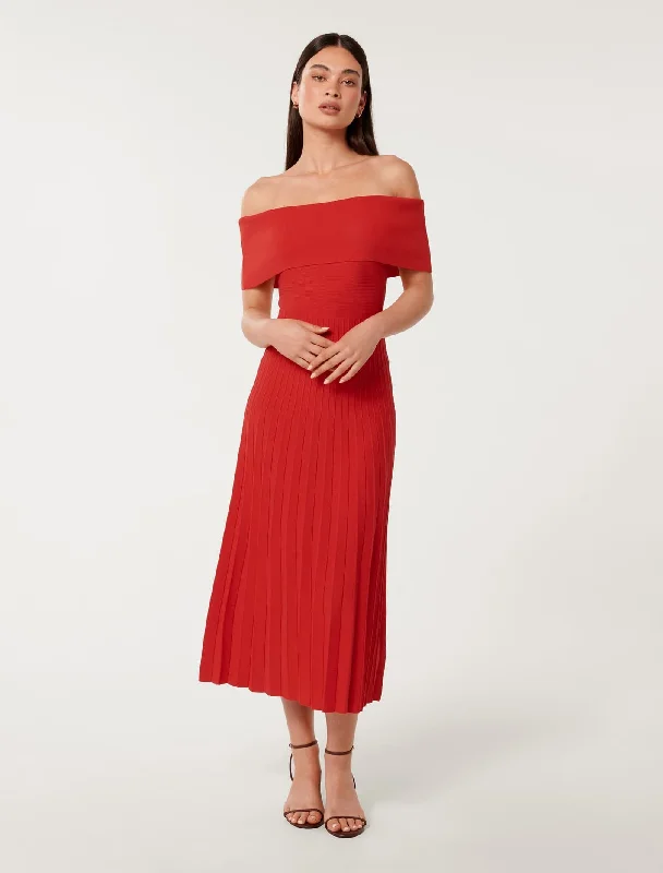 Elegant Women's Clothing Online Skye Bardot Knit Midi Dress