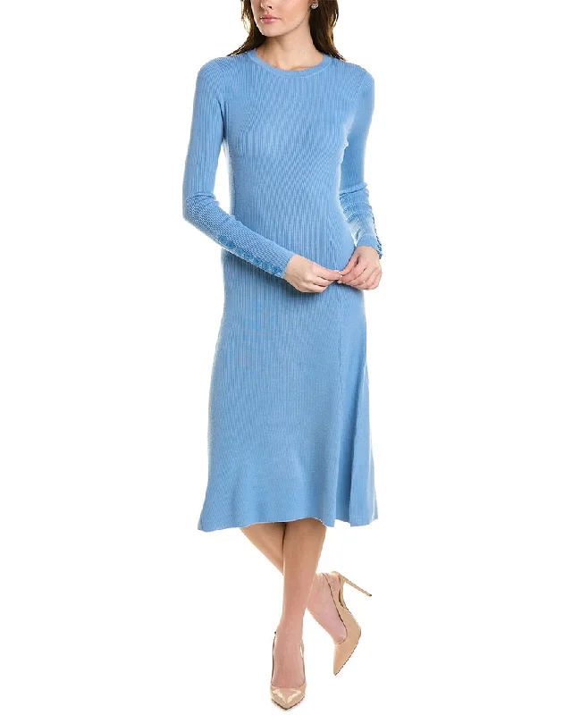 Easygoing Women's Style St. John Ribbed Wool-Blend Sweaterdress