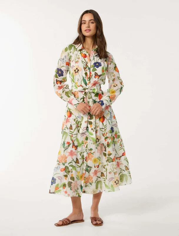 Fashionable Casual Tops Sylvie Tiered Shirt Midi Dress