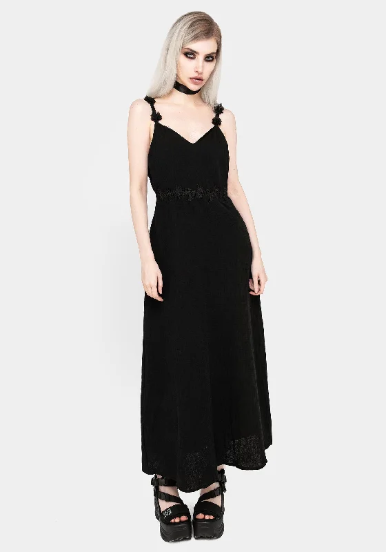 Women's Casual Attire Vine V-Neck Maxi Dress