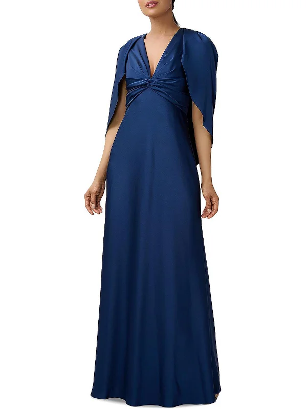 Luxury Women's Clothing Womens Cape Sleeve Maxi Evening Dress