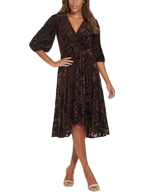 Exclusive Online Sale Womens Velvet Burnout Cocktail and Party Dress