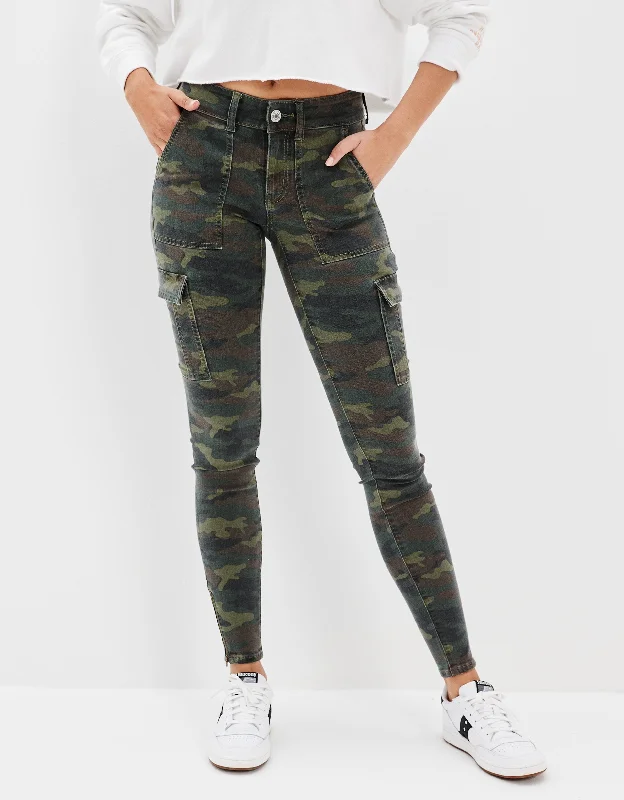 Women's Comfy Attire For Lounging AE Ne(x)t Level Low-Rise Cargo Camo Jegging