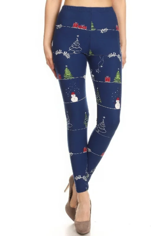 Minimalist Women's Fashion Clothing Christmas Cartoon Printed High Waisted Leggings