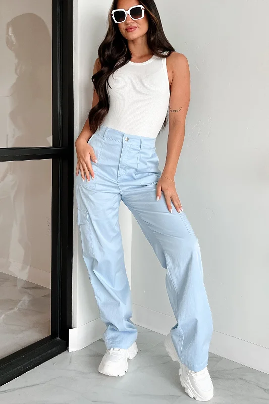 Women's Loungewear Clothes Cool People Only Cargo Pants (Sky)