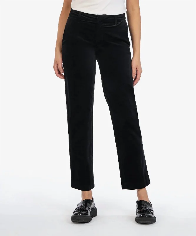 Casual Fashion for Women Elizabeth High Rise Velveteen Trouser In Black