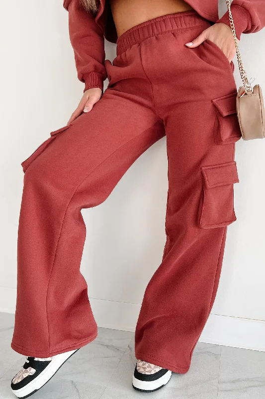 Clothing Online Jada Cargo Sweatpants (Marsala)