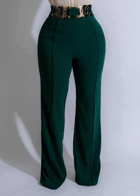 Women's Plus-Size Outfit Luxe Link Pants Green