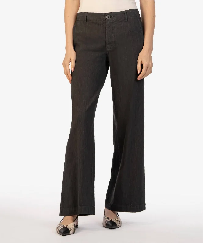 Affordable Women's Garments Meg Linen Wide Leg Pant In Charcoal