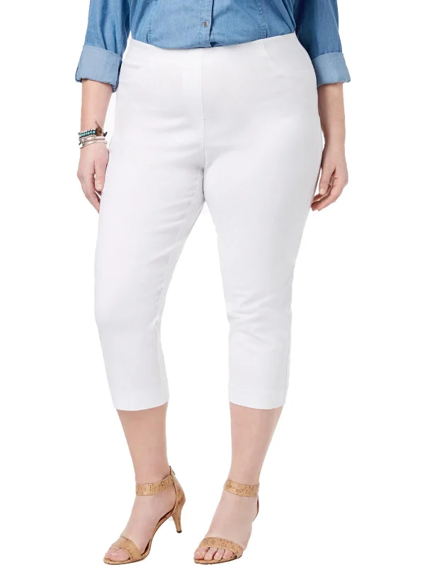 Chic Women's Attire Plus Womens Mid-Rise Pull On Capri Pants