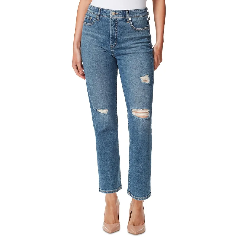 Women's Vacation Attire Spotlight Womens Denim Ripped Straight Leg Jeans