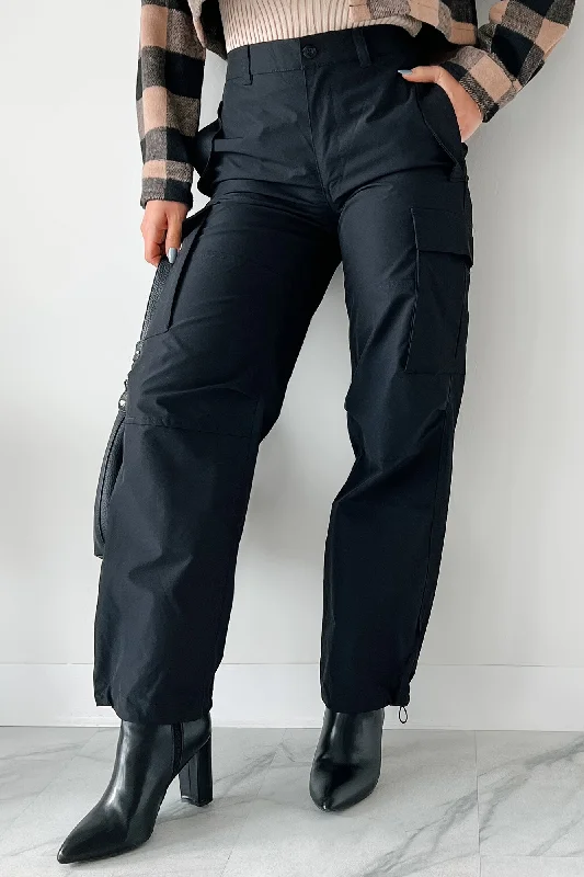 Women's Clothes And Apparel Tensions Are High Cargo Pants (Black)