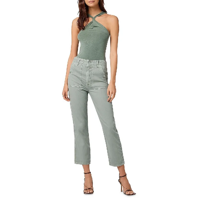 Women's Formal Event Attire Womens Twill High-Waist Ankle Pants